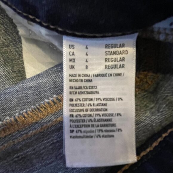 Blue skinny Jeans American Eagle super super stretchy high rise size US 4 - Picture 6 of 9